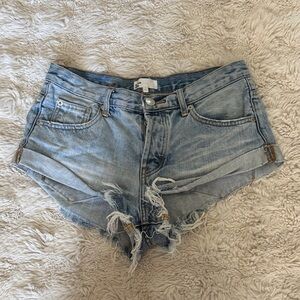 by the way. Light Blue Distressed Jean Shorts